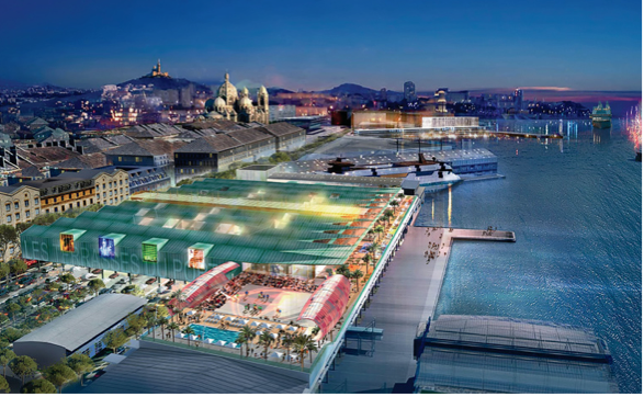 The expansive Terrasses du Port project adjacent to Marseille’s busy port area.